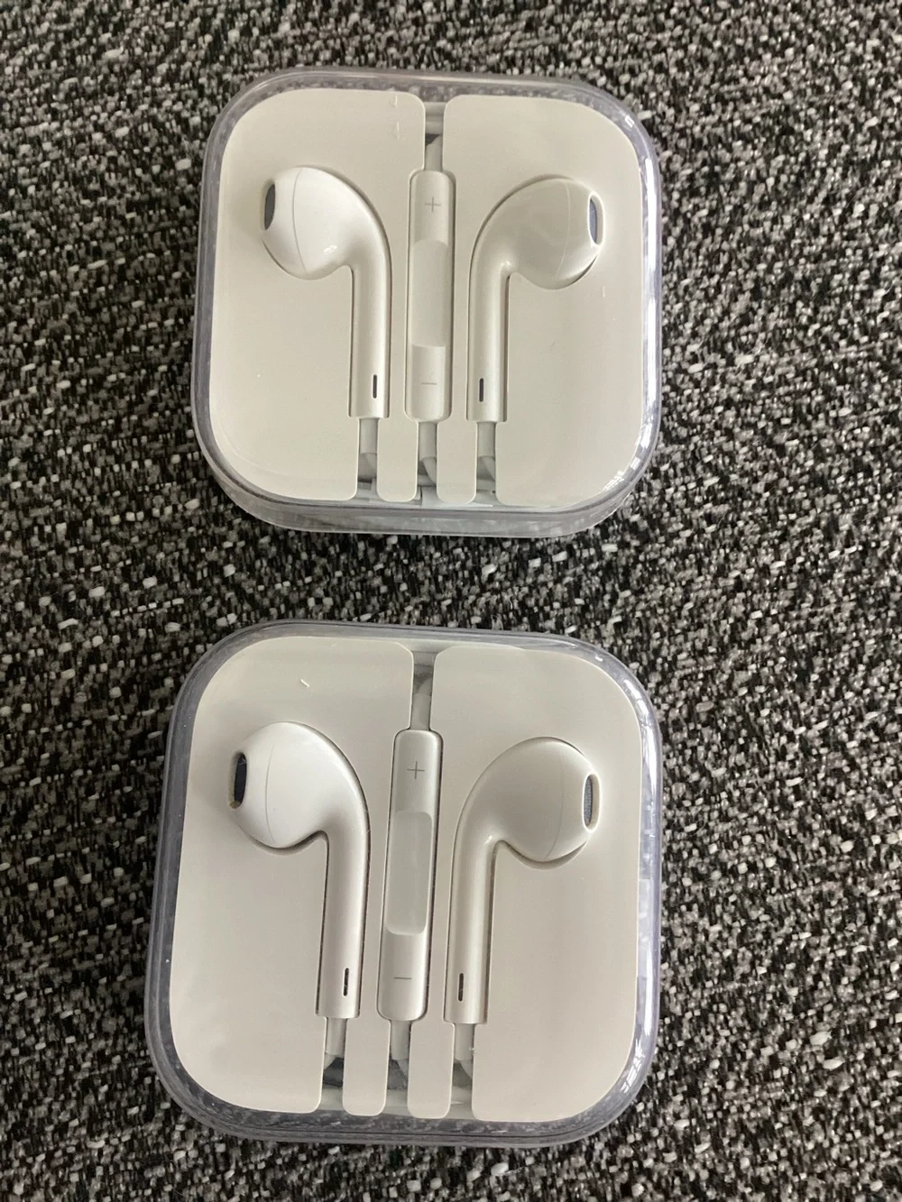 TWO Apple iPhone Wired Earbuds with Stereo Plugs + Apple Stickers - New!